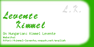 levente kimmel business card